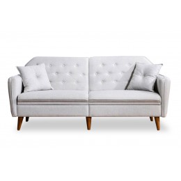 3 seater sofa-bed PWF-0179  fabric in cream color 202x82x83cm