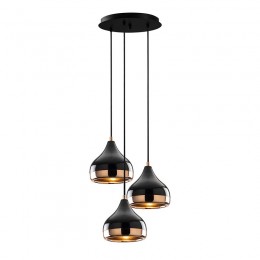 Three-light ceiling lamp Elprecious pakoworld E27 black-bronze Φ37x111cm