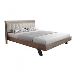 Double bed Frankly pakoworld oak-beige pu 150x200cm