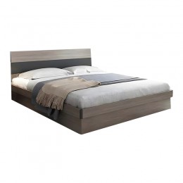 Single storage bed Daizy pakoworld light walnut-grey melamine 120x200cm