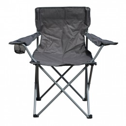 BEACH/CAMPING ARMCHAIR HM5096.01 FOLDABLE WITH CUP HOLDER IN GREY COLOR
