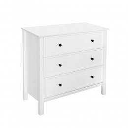 COUNTRY COMMODE 3DRAWERS MDF WHITE E1 PRC