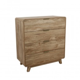 OVAL COMMODE 4DRAWERS CHIPBOARD WITH MELAMINE CARTA NATURAL E1 PRC