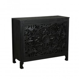 VOLCANO COMMODE 3DRAWERS SOLID WOOD MANGO BLACK IN