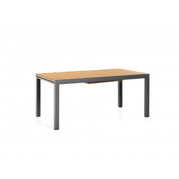 BEVERLY EXPANDABLE TABLE 164/225x90x75CM ALUMINIUM ANTHRACITE / TOP SYNTHETIC POLYWOOD TEAK LOOK