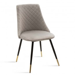 Chair Giselle pakoworld velvet grey leg black-golden