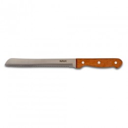 NAVA  Stainless steel bread knife "Terrestrial" with wooden handle 33cm 10-058-042