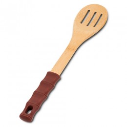 NAVA Wooden Perforated Spoon "Terrestrial" with silicone handle 30.5cm 10-107-021