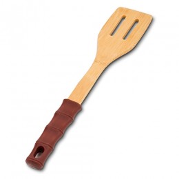 NAVA Wooden Perforated Spatula "Terrestrial" with silicone handle 30.5cm 10-107-024