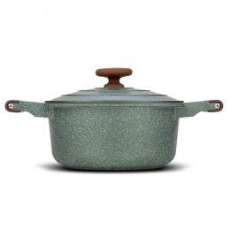 "Ωmega" pot with lid and non-stick coating stone 24cm 10-255-031