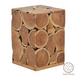 Stool Jaret pakoworld solid acacia wood walnut 36x36x53cm