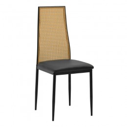Chair Laspire Inart black-natural pu-rattan 40x49x96cm