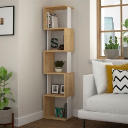 Bookcase - Column Piri pakoworld natural-white 35x30x161cm