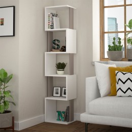 Bookcase - Column Piri pakoworld white-mocha 35x30x161cm