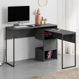 Working foldable desk Badau pakoworld melamine dark grey 110x37x77cm