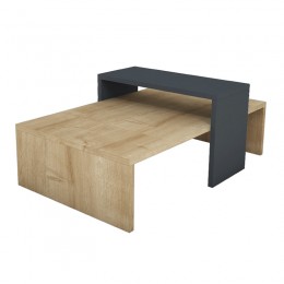 Coffee table Glow pakoworld in oak-anthracite color 80x50x32cm