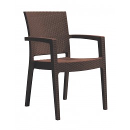 Defense Armchair 58x62xH88 (46) cm Durable Resin Reinforced with Fiber Glass Brown 160-722