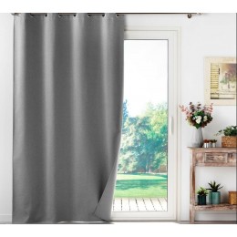 CURTAIN WITH EYELETS 135x260CM 100% BLACKOUT/PLAIN CHAMBRAY OCCULTISS GREY 1611390