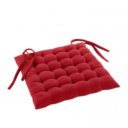 QUILTED CHAIR PAD 38 x 38CM RECYCLED COTTON/POLYESTER RED 1612177