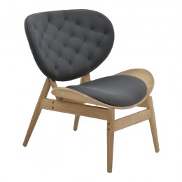 Relax armchair Udalle pakoworld solid wood walnut-pu black 77x70x82cm