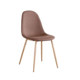 CELINA Natural Metal Chair, Gold Brown Fabric