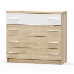 Chest of 4 drawers Geneva  pakoworld  color natural-white 103x40x92cm