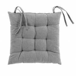 QUILTED CHAIR PAD 40 x 40 CM PLAIN RECYCLED COTTON MISTRAL HEATHER GREY 1731182