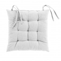 QUILTED CHAIR PAD 40 x 40 CM PLAIN RECYCLED COTTON MISTRAL WHITE 1731186