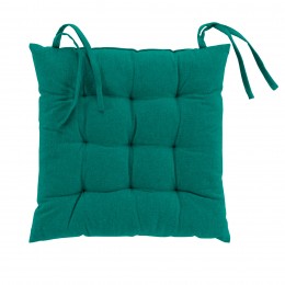 QUILTED CHAIR PAD 40 x 40 CM PLAIN RECYCLED COTTON MISTRAL EMERALD GREEN 1731188