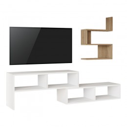 Kakomo pakoworld living room set in white-natural shade 170x29.5x43cm