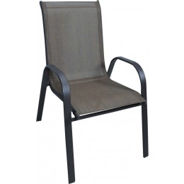 LUGO METAL ARMCHAIR WITH BROWN FRAME + BROWN TEXTLINE CH-ZS6420BR-BBR