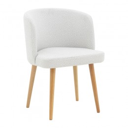 Chair Sirbet pakoworld ecru teddy fabric-black metal 55x45x80cm