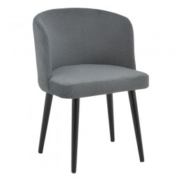 Chair Sirbet pakoworld anthracite teddy fabric-black metal 55x45x80cm