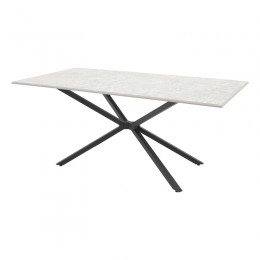 Table Dinny pakoworld grey marble mdf-black metal 180x90x75cm