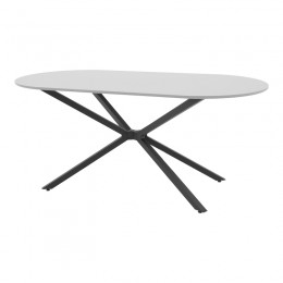 Table Lerdion pakoworld grey mdf-black metal 180x90x75cm