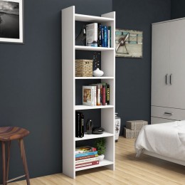 Bookcase Darco pakoworld melamine white 48.6x22x160cm