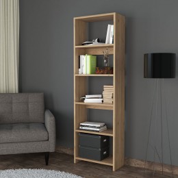 Bookcase Robelo pakoworld melamine oak 48.6x22x160cm