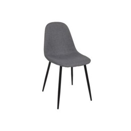 CELINA Black Metal Chair, Grey Fabric