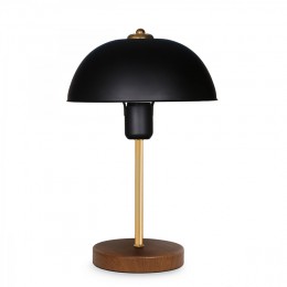 Table lamp PWL-1061 pakoworld Ε27 black-golden-walnut D23x38cm