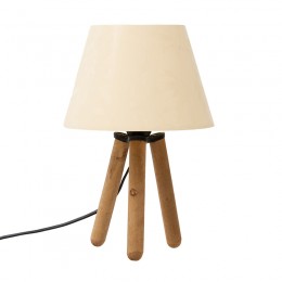 Table lamp PWL-1073 pakoworld Ε27 ecru-walnut D22x33cm