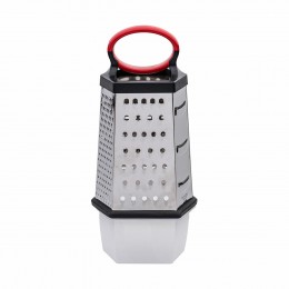 6 SIDED GRATTER WITH PLASTIC CONTAINER 25cm STAINLESS