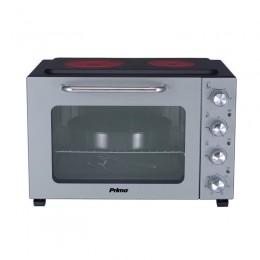 Primo Oven PREO-40387 With 2 Ceramic Burners 50L With Air Glass Front Grey/Black 400387