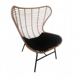 BUTTERFLY ARMCHAIR PE WOVEN NATURAL BLACK 89x78xH106,5cm PRC