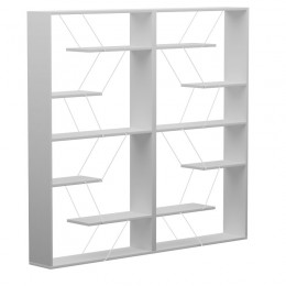 Bookcase Tars pakoworld grey-white 168x24x157cm