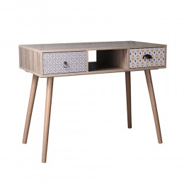 MUSTARD DESK 2DRAWERS CHIPBOARD WITH MELAMINE CARTA SONOMA WITH PATTERN 100x50xH78cm E1 PRC