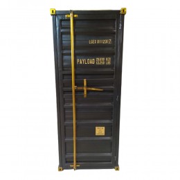 CONTAINER BOOKCASE TALL METAL BLACK GOLD RUSTY 61x40xH177cm IN