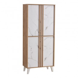Shoe cabinet Yamka pakoworld oak marble melamine 74x38x174cm