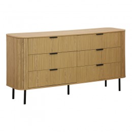 Chest f 6 drawers Scandi pakoworld  in natural colour 153x46x81cm
