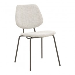 Chair Pietro pakoworld fabric light grey-black leg 50x53x83cm