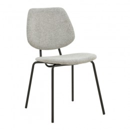 Chair Pietro pakoworld fabric grey-leg black metal 50x53x83cm